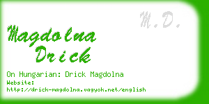 magdolna drick business card